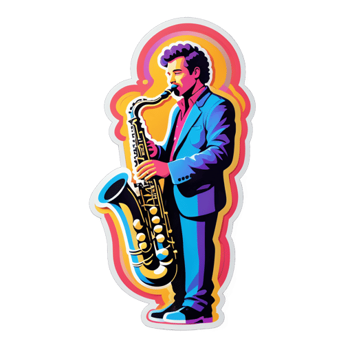 Saxofón elegante sticker
