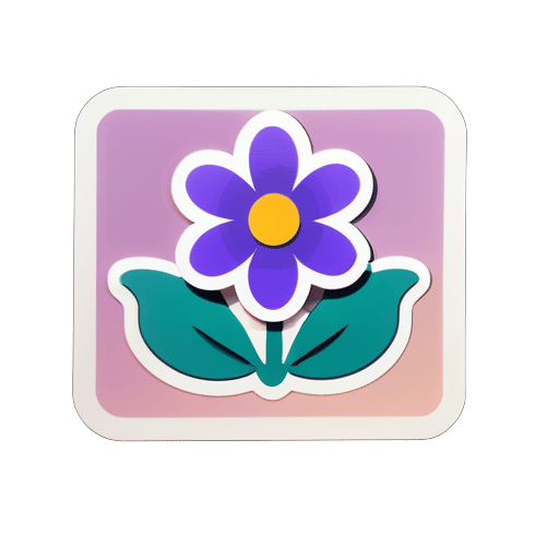 A blooming flower, just the flower has been replaced by an open box sticker