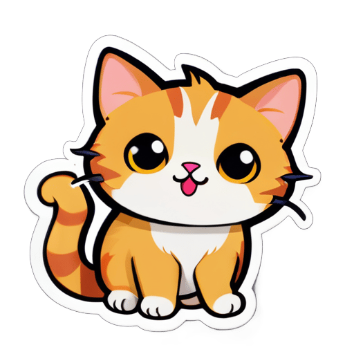 給我生成一個可愛的貓 sticker
