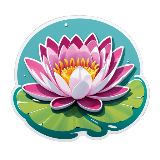 Whimsical Water Lily Wonder sticker