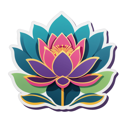 Lotus en fleur sticker