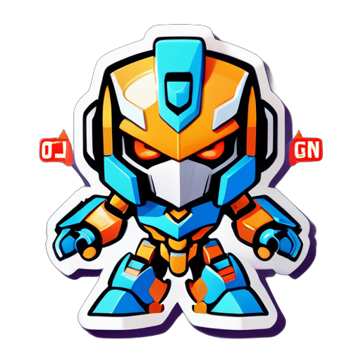 Q version of cute Transformers robots sticker