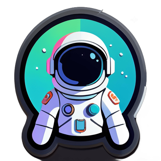 Astronaut avatar on Nintendo style, formed with shapes sticker