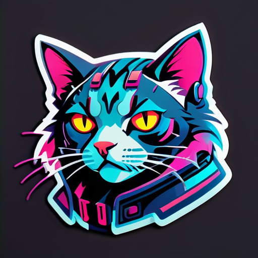 Cyberpunk Katze sticker