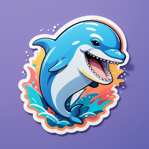 Verspieltes Delfin-Meme sticker
