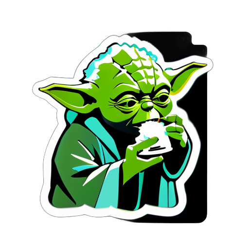 Yoda sniffing cocaine sticker
