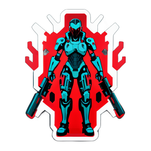 Cyberpunk blut waffen cyborg sticker