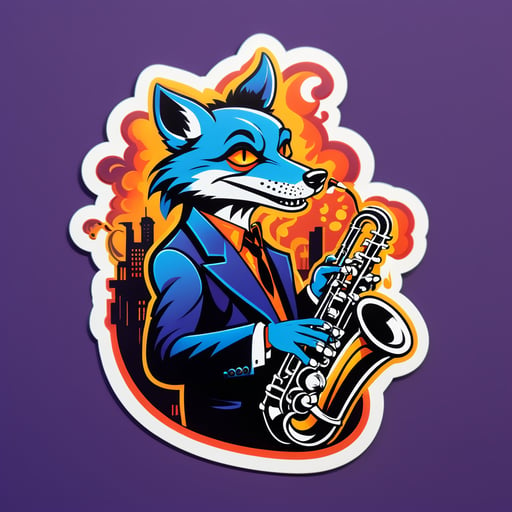 Jazz Jackal with Smoky Club Scene sticker