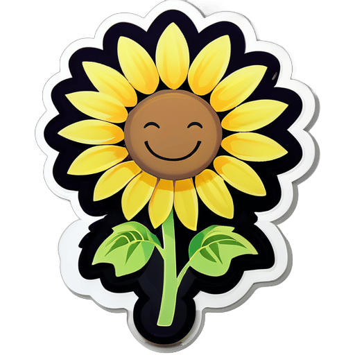 A cheerful sunflower in bloom sticker