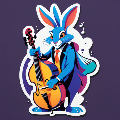 爵士兔與雙貝斯 sticker