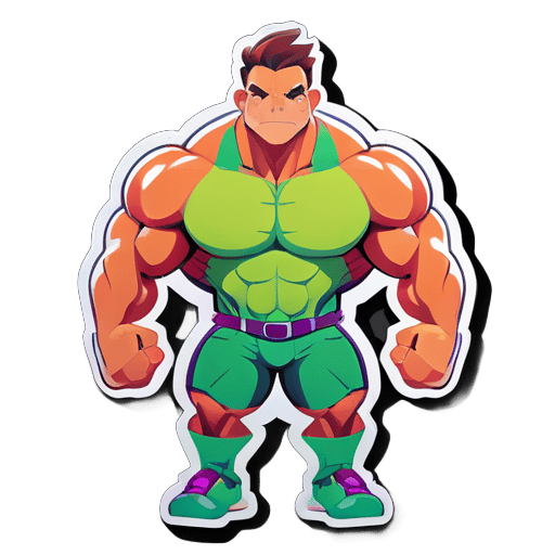 strong muscles Prediator character sticker sticker