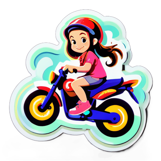 A girl ride monkey sticker