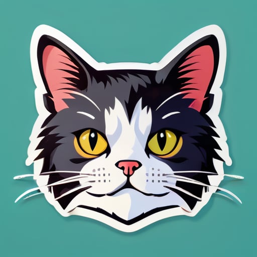 Um gato com uma expressão séria sticker