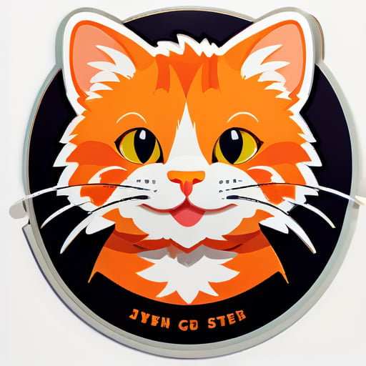 gato laranja sticker