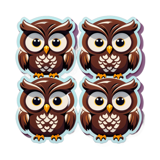 Bulging Chocolate Owls sticker