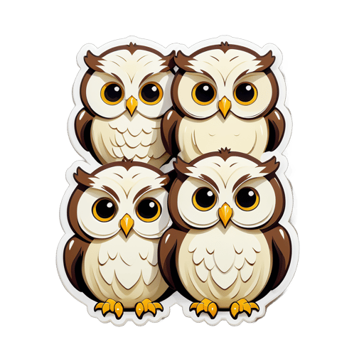 Ample Cream Owls sticker