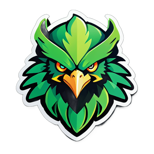 criar um logotipo de jogo de uma águia verde sticker