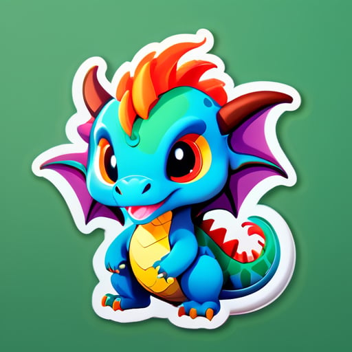 Créer un dragon mignon sticker