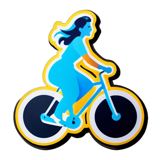 woman on a bicycle sticker