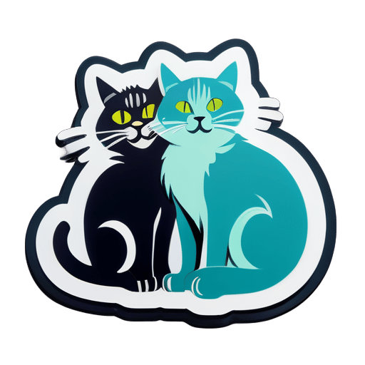 two cats sticker