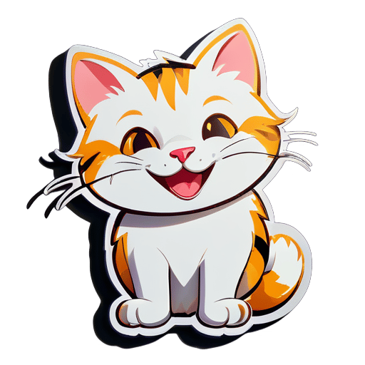 a happy cat sticker