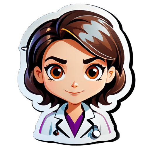 Cartoon female doctor sticker
