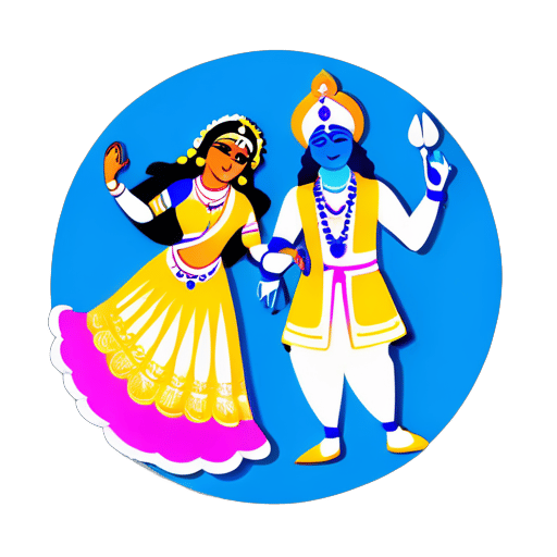 Radharani und Krishna in Vrindavan sticker