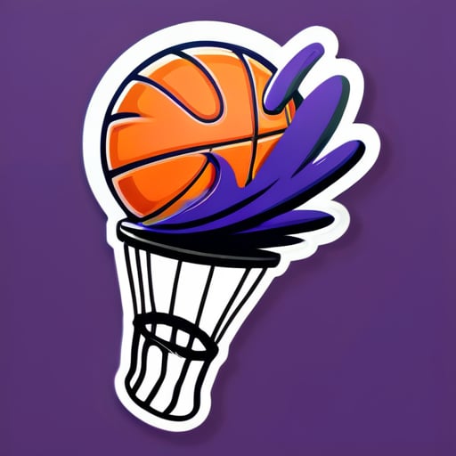 Dunking while playing basketball sticker