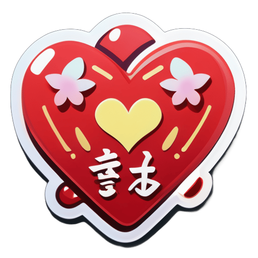 Ein Herz enthält den folgenden Text: 泽泽和靓靓 sticker