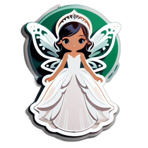 fairy girl in white gown
 sticker
