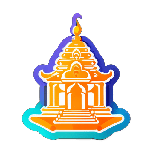tạo một tem trên đền Hindu sticker