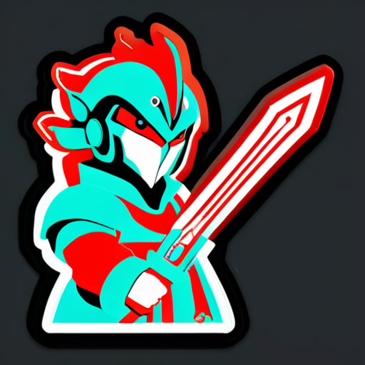 Ajude-me a criar um Ultraman segurando a espada de Guan Yu sticker