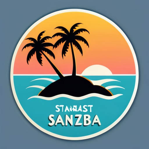 为桑给巴尔旅游住宿设计的标志 sticker
