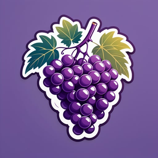 Purple Grape Clustering on the Vine sticker