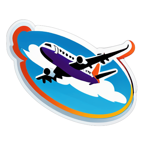 airplane in sky sticker