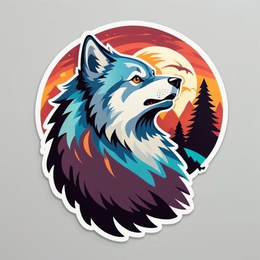 Howling Wolf sticker