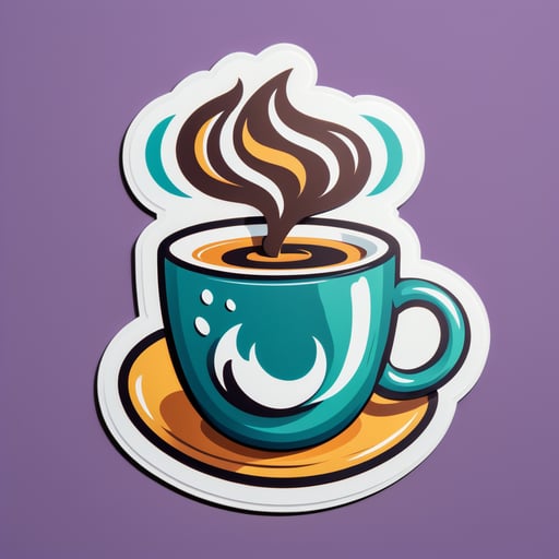 Steaming Coffee Mug sticker