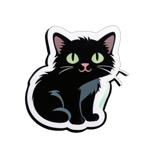 Black whith cat sticker