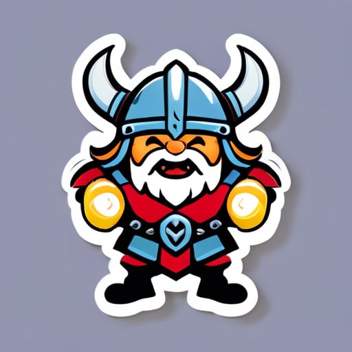 viking warrior happy sticker