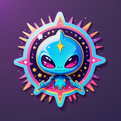Estrela Brilhante Alienígena sticker