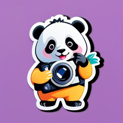 panda tourist with camera sticker