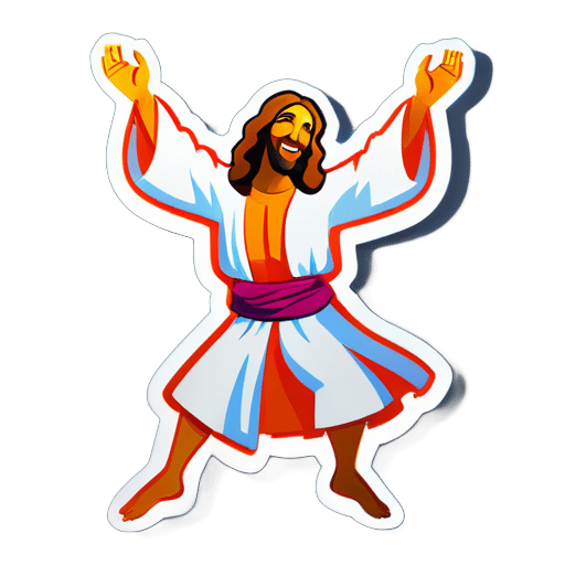 dancing jesus sticker