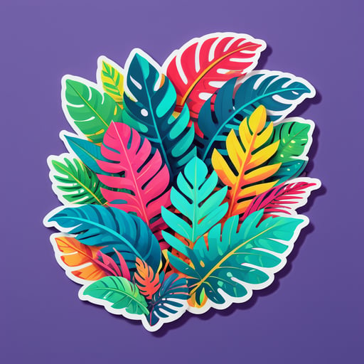 Vibrant Tropical Leaves sticker