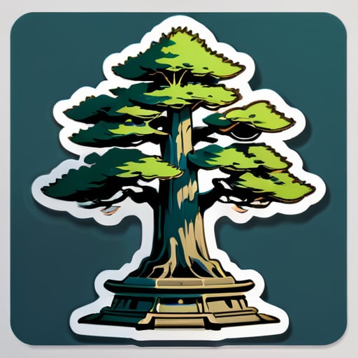 There is a thousand-year-old cypress tree in the Jin Temple sticker
