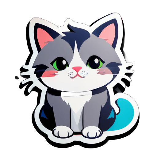 Create the cat image in group  sticker