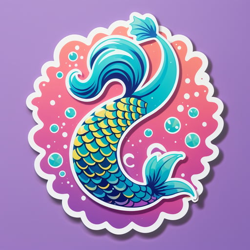 Playful Mermaid Tail sticker