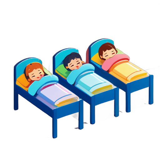 Primary school students nap quietly during afternoon care sticker