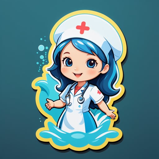 親切なイルカの看護師 sticker