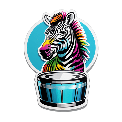 Zouk Zebra với Trống Thép sticker