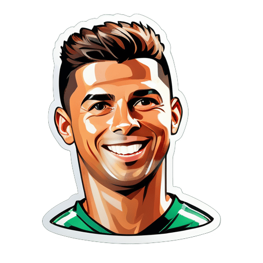 một quả bóng đá với Ronaldo sticker
